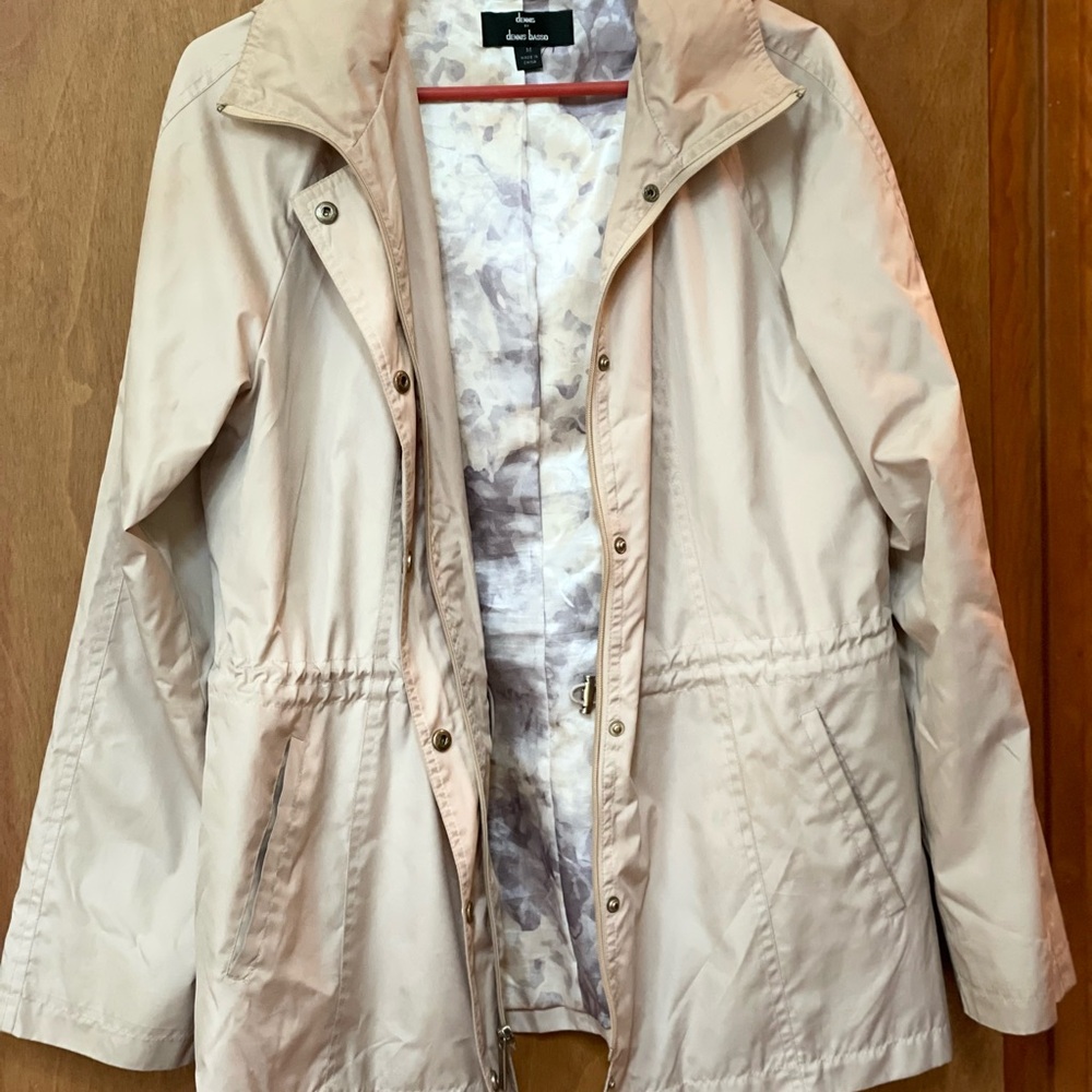 Dennis Basso Tan Trench Coat with Cinched Waist